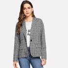 Shein One Button Grid Blazer