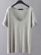 Shein V Neckline Loose T-shirt