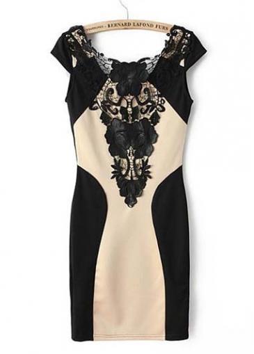 Rosewe Latest Round Neck Cap Sleeve Sheath Dress With Lace