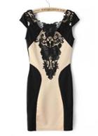 Rosewe Latest Round Neck Cap Sleeve Sheath Dress With Lace