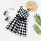 Shein Girls Button Up Plaid Shell Dress