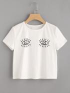 Shein Eye Print Short Sleeve Tee