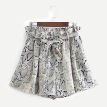 Shein Snakeskin Print Self Tie Shorts