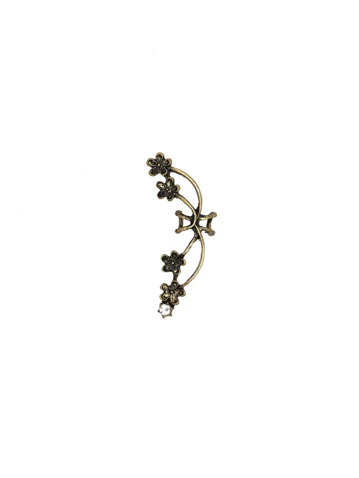 Shein Antique Gold Flower Etched Single Ear Cuff