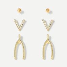 Shein Branch Design Stud Earrings 3pairs
