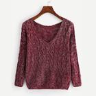 Shein Open Knit V Neck Jumper