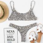 Shein Plus Leopard Print Cami Bikini Set