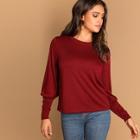 Shein Round Neck Tunic Solid Tee