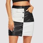 Shein Two-tone Buttoned Skirt