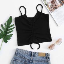 Shein Drawstring Front Ribbed Cami Top