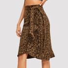 Shein Knot Leopard Print Skirt