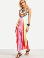 Shein Multicolor Print Sleeveless Maxi Dress