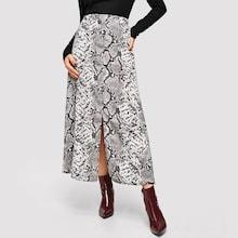 Shein Snake Skin Print Split Skirt