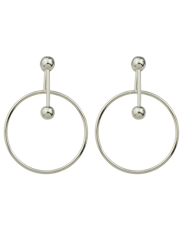 Shein Punk Rock Silver Color Big Circle Dangle Earrings