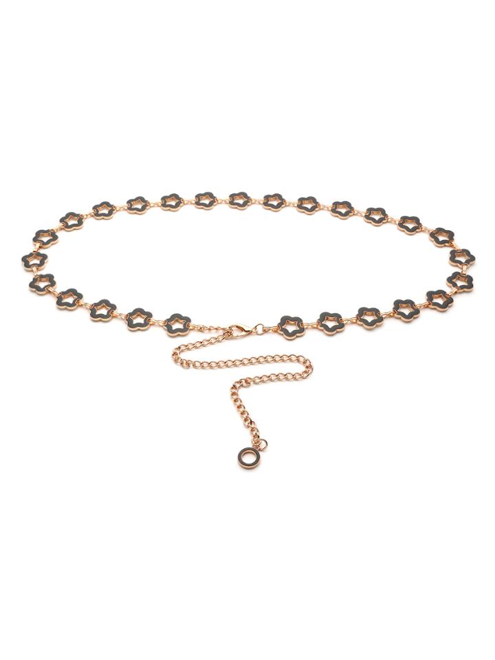 Shein Flower Shaped Metal Chain Belt