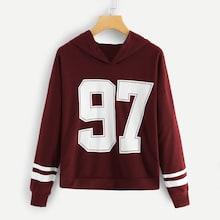 Shein Number Print Hoodie