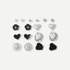 Shein Heart & Flower Stud Earrings 9pairs