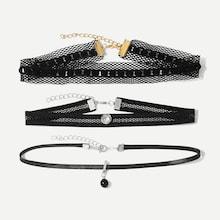 Shein Lace Detail Choker Set 3pcs