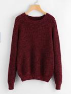 Shein Raglan Sleeve Marled Knit Jumper
