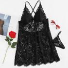 Shein Lace Slip Dress With T-back Thong