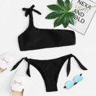 Shein Tie Side One Shoulder Bikini Set