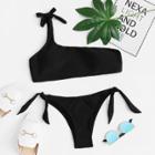 Shein Tie Side One Shoulder Bikini Set