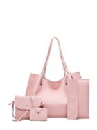 Shein Raw Edge Tassel Detail Pu Bag Set 4pcs