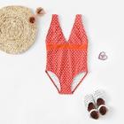 Shein Toddler Girls V-plunge Polka Dot Swimsuit