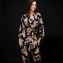 Shein Satin Eastern Dragon Print Cami Pj Set With Robe