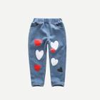 Shein Toddler Girls Heart Print Jeans