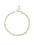Shein Opal & Beads Detail Layered Chain Choker