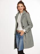 Shein Pale Green Double Breasted Pockets Coat