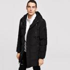 Shein Men Contrast Tape Hooded Puffer Coat