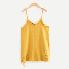 Shein Raw Hem Ripped Cami Dress