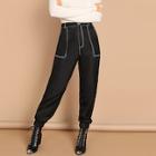 Shein Contrast Stitch Self Belted Pants