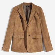 Shein Men Notch Collar Single Breasted Suede Blazer