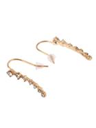 Shein Gold Plated Diamond Ear Hook Stud Earrings