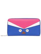Shein Pink Blue Rivet Pu Wallet