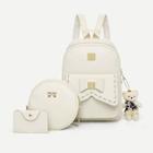 Shein Bear Charm Decor Backpack With Wallet 3pcs