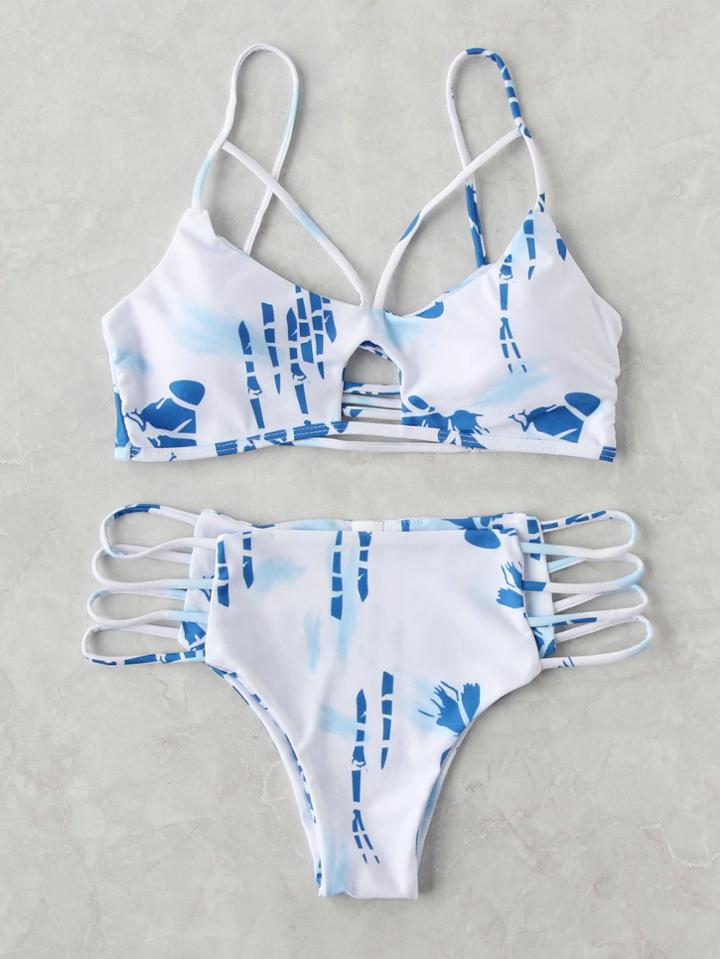 Shein Harness Detail Ladder Cutout Bikini Set