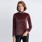 Shein Stand Neck Velvet Top