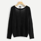 Shein Scoop-back Solid Sweaters