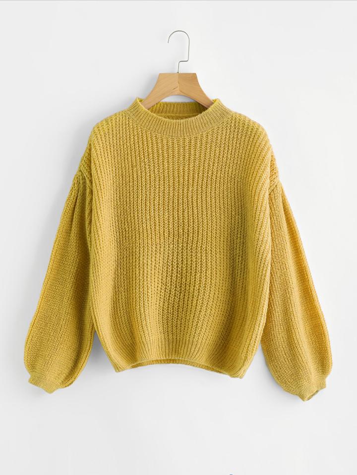 Shein Drop Shoulder Lantern Sleeve Sweater