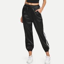 Shein Stripe Contrast Elastic Waist Pants