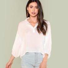 Shein Floral Print Semi Sheer Blouse