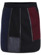 Shein Multicolor Contrast Pu Leather Skirt