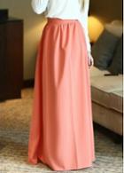 Rosewe Orange Ankle Length Band Waist Skirt