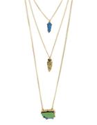 Shein Blue Three Layers Pendant Necklace