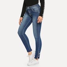 Shein Button Side Skinny Jeans