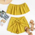 Shein Tiered Tube Top With Shorts